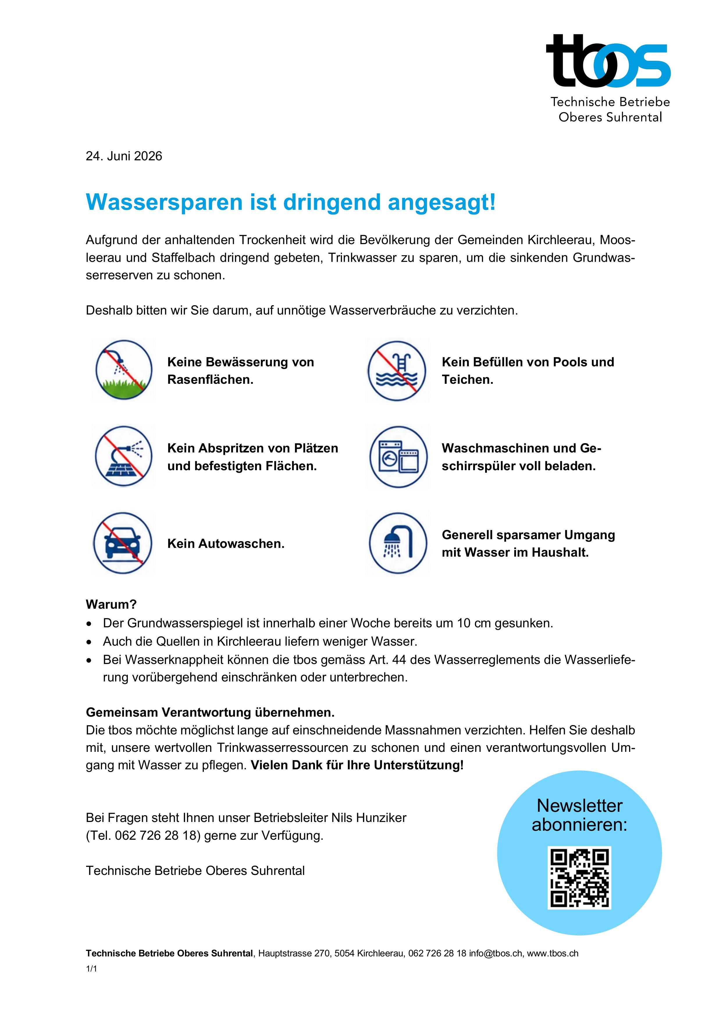 Wasser sparen